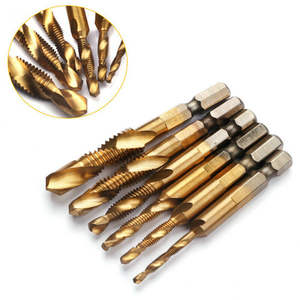 Juego de Machos y Terrajas Espirales Multifuncionales Personalizados con Vástago Hexagonal para Taladro Eléctrico, Herramienta de Perforación y Roscado Personalizada - Product Image 3
