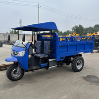 Tricycle benne basculante diesel robuste, capacité de charge de 3 tonnes, carrosserie ouverte avec pompe hydraulique pour l'exploitation minière et la construction