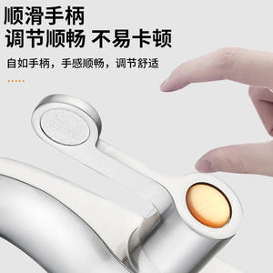 Robinet de lavabo Chenlu à poignée unique, valve en céramique, montage sur plan, finition chromée pour lavabo - Product Image 3