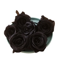 Rose noire pour la décoration de la maison fleurs artificielles rose Halloween noël mariage fleur rose noire
