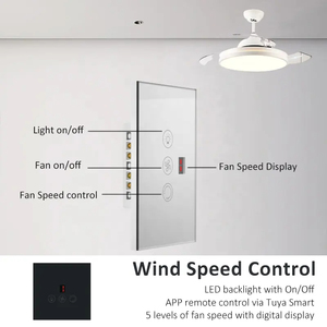2024 Tuya APP Wifi <strong>Fan</strong> Lights Wall <strong>Switch</strong> Panel <strong>Display</strong> Level 5 Wind Speed with Alexa Voice <strong>Control</strong> - Product Image 5