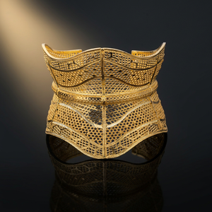 Bracelet Kada Traditionnel Orthodoxe pour Mariage, Plaqué Or 14K 18K 24K, Bijou en Laiton Ouvert, Vente en Gros - Product Image 4
