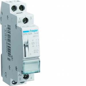 EPN524 Personalizzabile con Relè a Impulsi Hagers 16 A 24 V AC 2 NO Modulo 1 DIN - Product Image 1