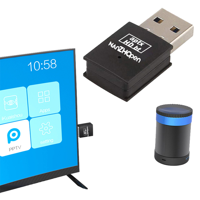 USB 2.0 Wireless Stereo Audio Adapter APT-X HD Support Plug Play Low Latency 2.4GHz Receiver for PS5 Games (QCC3056 Chipset)