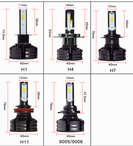 ไฟหน้ารถยนต์ ADT Super Bright Tri-color รุ่น T6 H1 H3 H4 H7 H11 D1 D2 9005 9005 9012 แบบ LED สำหรับรถยนต์ทั่วไป - Product Image 2