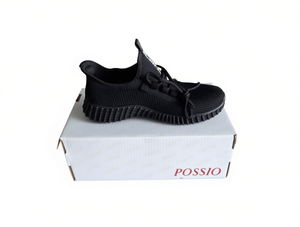 Scarpe da Basket Possio 922N in Mesh Nere Unisex con Suola in Gomma e Intersuola in EVA - Product Image 1