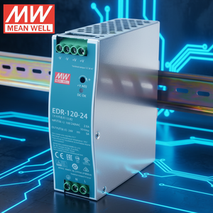 Meanwell EDR-120-<span class=keywords><strong>24</strong></span>産業用AC-DC電源24V出力5A 87.5% 効率2年間保証 - Product Image 1