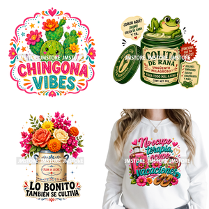 Citas Sarcásticas Divertidas en Español, Estilo Chingona, Pegatinas Termoadhesivas Lavables DTF, Listas para Imprimir en Ropa - Product Image 1