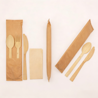 Ensemble de couverts en bambou écologiques de 17 cm, durables et économiques, pour les cantines d'entreprise et la restauration
