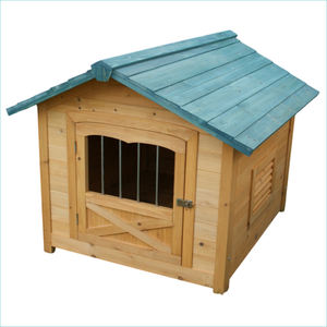 Casa para perros de gran tamaño, Perrera de madera, cama para mascotas, casa para perros y gatos impermeable para exteriores, jaula Interior para perros y gatos, nido con cojín - Product Image 1