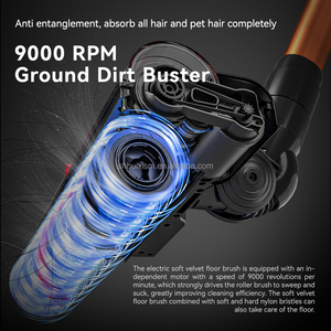 Aspirateur-balai sans fil électrique domestique à forte aspiration, batterie rechargeable, aspirateur vertical sans fil, aspirateur à main pour tapis - Product Image 4