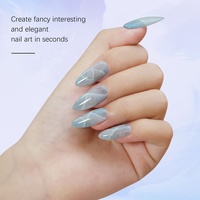 FZANEST Gel à Effet Fleur Transparent pour Ongles, Gel de Marbre à Effet Éclatant, Gel Liquide DIY pour Nail Art, Vernis à Ongles à Séchage Rapide