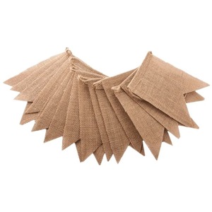 Guirnalda de Banderines de Yute Rústico con Corazones para Manualidades DIY, Estilo Vintage, Feliz Cumpleaños - Product Image 3