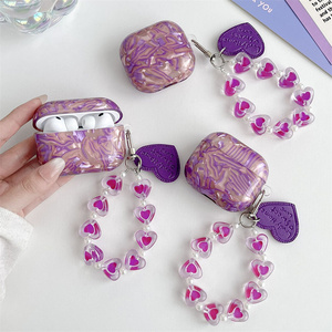 เคสหูฟังซิลิโคนลายเปลือกหอยสีรุ้งสำหรับ Apple Airpods 4 Pro 3  แบบไล่สีเลเซอร์ IMD พร้อมสายคล้องข้อมือ - Product Image 1