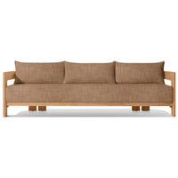 Ensemble de canapés d'extérieur de luxe en teck, ensemble de canapés de jardin imperméables, ensemble de salon modulaire moderne, ensemble de canapés en teck, ensemble de meubles d'extérieur