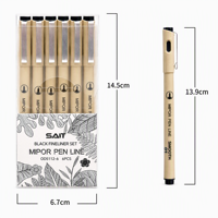 Stylos à encre professionnels, écriture fluide, marqueurs non effaçables en plastique 10*150mm pour dessin et croquis à la main