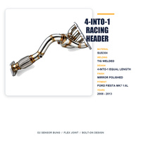 Collecteur d'échappement SUS304 soudé TIG à longueur égale 4-1 Racing pour Ford Fiesta MK7 1.6L Duratec Ti-VCT 2008-2013