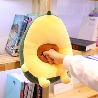 20Cm Zacht Kawaii Fruit Avocado Kussen Pluche Speelgoed Custom Logo Gedrukt Gevuld Met Pp Katoen