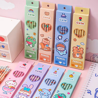 Dessin animé boîte crayon enfants HB dessin stylo école examens crayon ensemble mignon crayons pour l'école