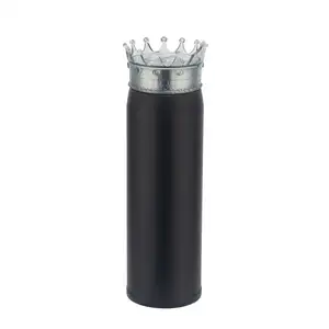 Plastic Transparent Queen Crown Lid Stainless Steel Bottle Tiara Tumbler For Girls