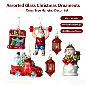 Ornamen Pohon Natal Plastik Cetak Tiup Grosir, Bentuk Santa Claus, Manusia Salju & Truk, Liontin Gantung - Product Image 1