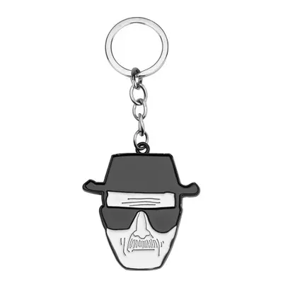 Filme quebrando mau chaveiro heisenberg walter, branco metal, figura de pingente, cabeça, acessórios de carro