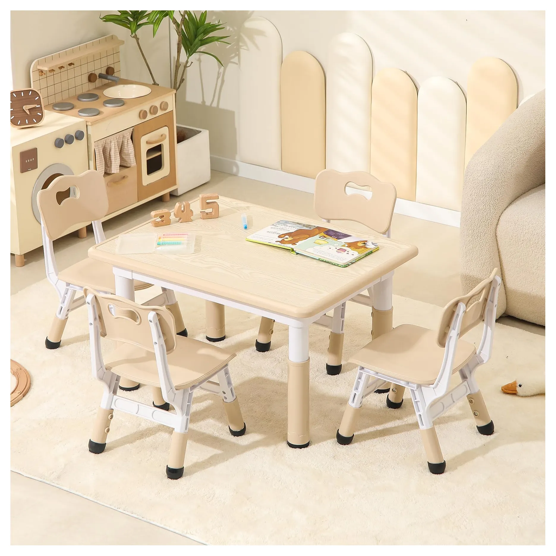 Mesa e cadeiras infantis, mesa e cadeiras para crianças, mesa de graffiti infantil, conjunto de mesa e cadeiras para crianças, mesa de estudo e cadeiras para crianças