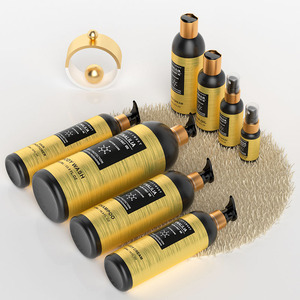 Tùy Chỉnh Màu Đen Chai <span class=keywords><strong>Pe</strong></span> Với Nhãn-Rỗng HDPE Nhựa Cosmo Vòng Chai Bơm Cho Dầu Gội Điều Hòa Bao Bì - Product Image 3