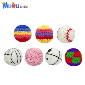 Hacky Sack de <span class=keywords><strong>Ganchillo</strong></span> Hecho a Mano Personalizado al por Mayor para Regalo Promocional, Balón de Fútbol de Algodón Tejido a Granel con Logotipo - Product Image 1