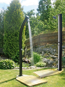 Douche solaire extérieure 20L, colonne de douche incurvée en ABS et <span class=keywords><strong>PVC</strong></span>, chauffée par l'énergie solaire, pour <span class=keywords><strong>piscine</strong></span>, jardin, plage, cour arrière, spa - Product Image 6