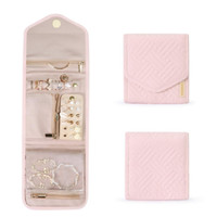 PU cuir personnalisé suspendu luxe velours plateau tiroir boîte bijoux stockage livre organisateur cas reliure à anneaux avec fermeture éclair pochette sac