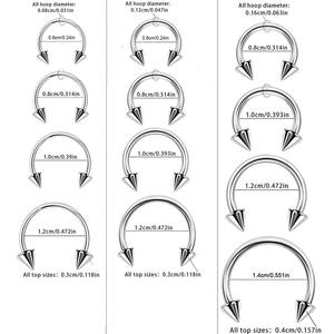 Anneau de septum en acier inoxydable en forme de fer à cheval, barbell circulaire courbé, anneau de nez, <span class=keywords><strong>piercing</strong></span> hélix, bijoux de corps unisexe, cadeau de mariage hip-hop - Product Image 2