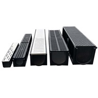 Gouttière de drainage en plastique noir en forme de U avec couvercle Système de drainage HDPE léger