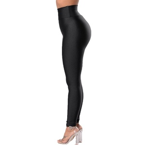 Leggings de yoga noirs taille haute pour femmes nouveau style sans couture serré avec fermeture à la taille élastique pantalon à <span class=keywords><strong>motif</strong></span> solide - Product Image 3