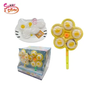 Wholesale Sweets And Candies Omelette King Popping Sugar Pudding Jelly Halal Fruit Jelly spinning pinwheel toy