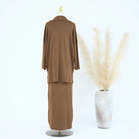 Ensemble Haut et Jupe Femme Musulmane Deux Pièces, Pull Pudique Vêtement Islamique pour Femme, Tenue Quotidienne Décontractée et Pudique