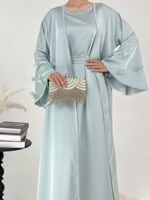 Nouvelle robe Abaya Kaftan pour femmes 2025, élégante, en satin de qualité supérieure, faite à la main, taille XXL, nouveau motif papillon pour le Ramadan, vêtements islamiques pour l'Aïd