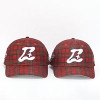 Casquettes de baseball sportives personnalisées OEM, imprimées à carreaux, 100% polyester, 6 panneaux, logo brodé 3D personnalisable, tendance