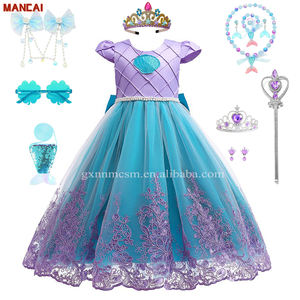 Halloween carnaval Cosplay lentejuelas sirena <span class=keywords><strong>Ariel</strong></span> princesa disfraces cumpleaños fiesta boda pie longitud vestido <span class=keywords><strong>de</strong></span> baile malla tutú vestido - Product Image 1
