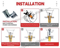 Lapisan seng kuning setengah heksagonal, ujung terbuka kepala datar benang M3-M12 mur keling untuk penggunaan industri