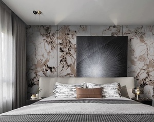 Custom High Glossy 3mm Painel de Mármore UV Estilo Moderno PVC TV Fundo Parede para Villa Sala Interior Marble Living - Product Image 5