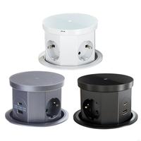Prise de courant électrique escamotable dissimulée pour table avec chargeur USB sans fil, modèle 964E CN/GUA