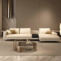 Canapé modulaire en tissu en forme de L de style italien moderne sur mesure, 4 places, ensemble de canapés sectionnels de luxe pour hôtel, appartement, chambre à coucher, salon