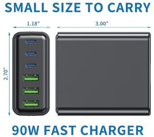 USB C Fast Charger 100W GaN Compact 6 Port GaN <b>Charging</b> Station Portable Wall PD Charger Power <b>Adapter</b> for Samsung Note Galaxy - Product Image 6