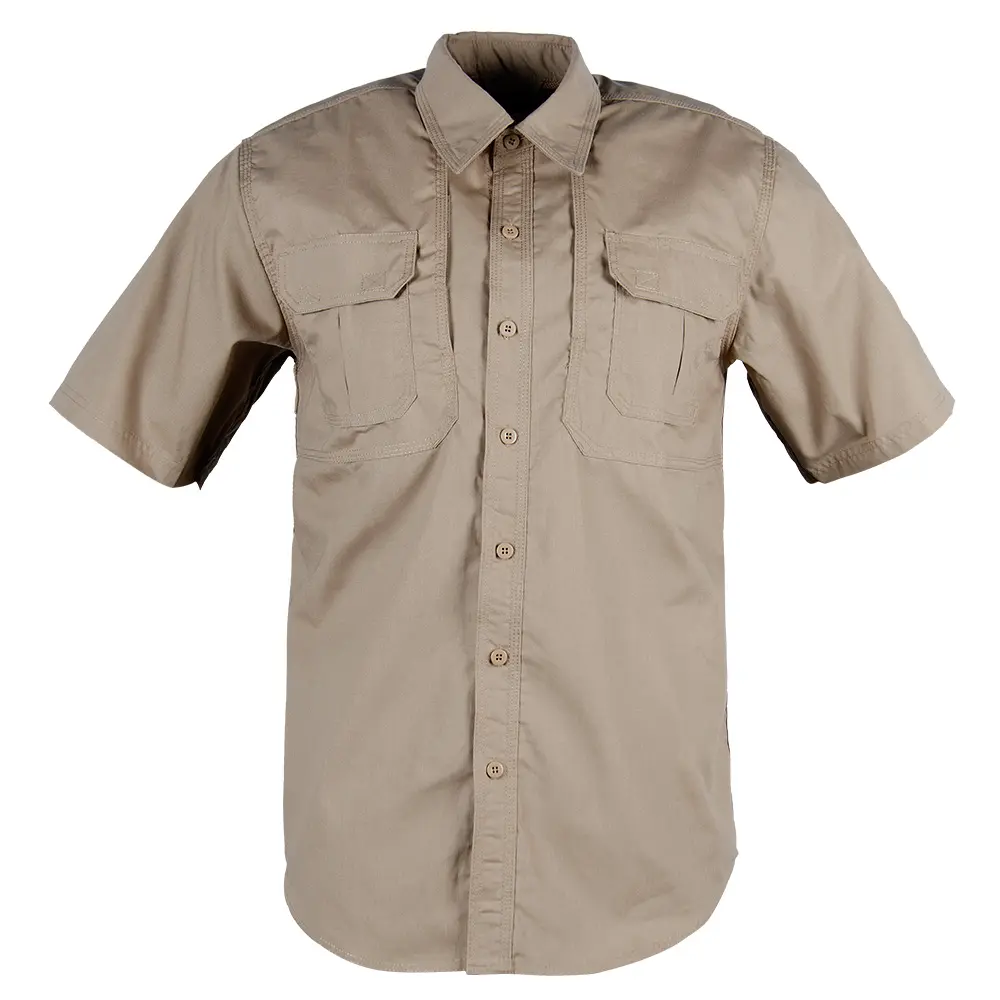 Lapel Shirt Summer Men's T-shirt Breathable Wear Resistant Men's Summer T-shirt American Short Sleeve TWILL Fabric Woven Printed