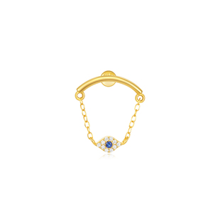 Pendiente Creativo de Plata S925 con Borla y Zirconia Chapada en Oro, Diseño de Ojo, Superventas - Product Image 3
