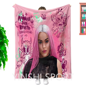 YINSH Karol G Bichota Peso Pluma Qlona personnalisé en gros plus récent Sublimation polaire voyage jeter couverture imprimé flanelle couverture - Product Image 5