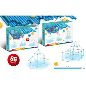 Giáo Dục Sớm Cho Trẻ Em Tự <span class=keywords><strong>L</strong></span>ắp Ráp Fort <span class=keywords><strong>Building</strong></span> Set 86 Khối Nhựa Vui Nhộn Đồ Chơi Xây Dựng - Product Image 3