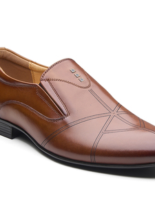 Calzado Mocasín Clásico de Punta Redonda para Hombre en Cuero Crust Importado con Práctica Construcción sin Cordones y Forro de Cuero DD - Product Image 5