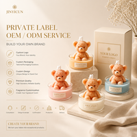 Vela Aromática de Oso de Peluche Personalizada, Linda Vela de Cera de Soja con Forma de Animal, Regalo Decorativo para Decoración del Hogar, Boutique, Venta al por Menor, OEM, Marca Privada